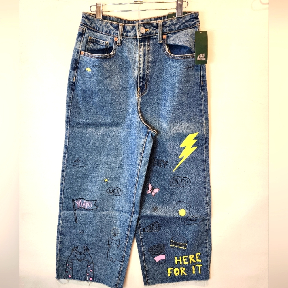 Wild Fable High Waist Vintage Stle Baggy Blue Jeans Size 26/ 28‎